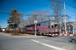 MBTA 1703 through the crossing